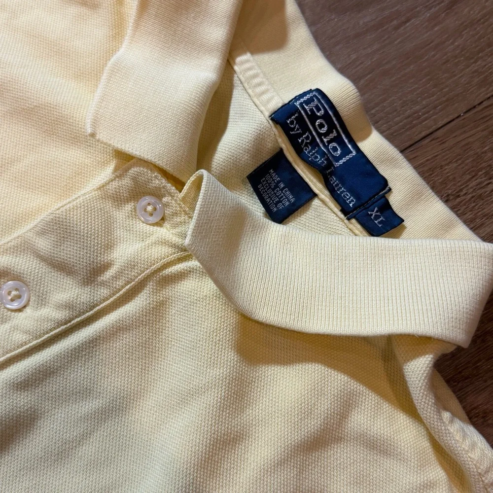 Vintage Ralph Lauren Polo Shirt Iconic Classic Fit Polo Shirt Yellow Classic